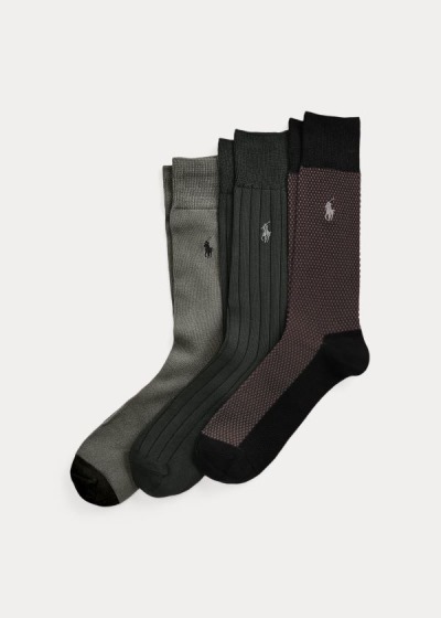 Calcetines Polo Ralph Lauren Hombre Negros - Birdseye Trouser 3-Pack - AZLRE7958